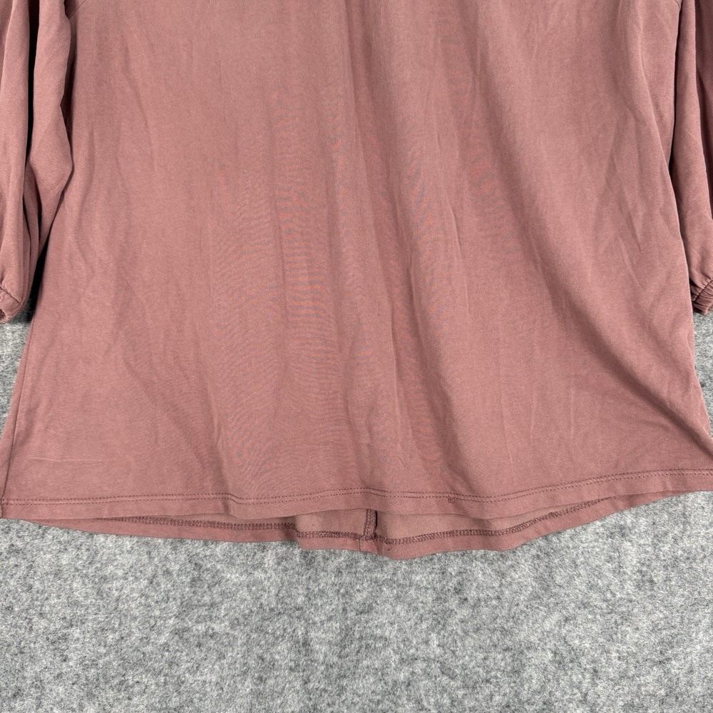 Mudd Shirt Womens Large Cold Shoulder Mauve Blouse Y2K Long Sleeve Flowy Relaxed - Picture 9 of 14